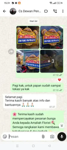Testimonial Papan Bunga Pernikahan jimbaran